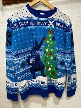 Bud Light Dilly Dilly Blue Crewneck Holiday Sweater